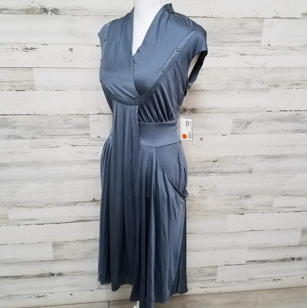 Bill Blass New York Steel Blue Kate Dress